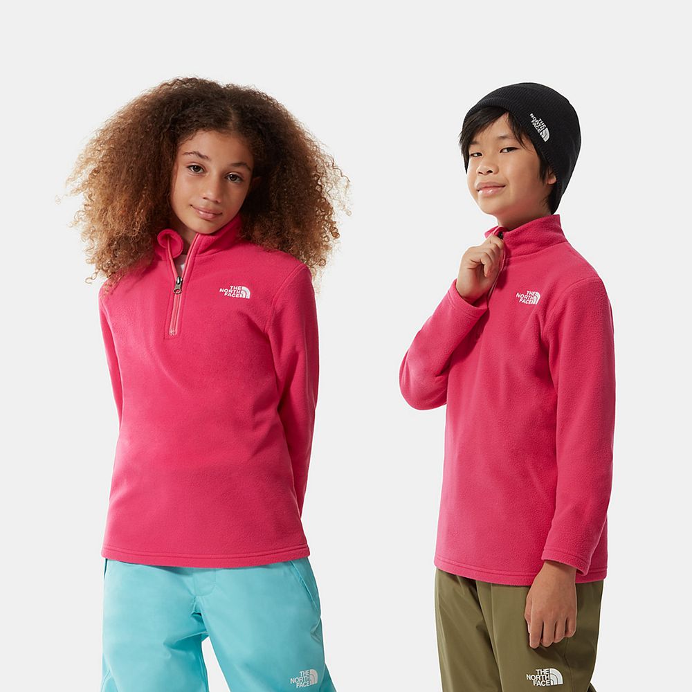 The North Face Fleeces Youth Australia - The North Face Glacier Quarter Zip Rose / White (SAC-972314